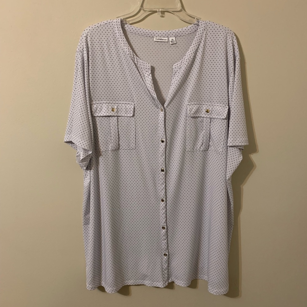CROFT & BARROW, Button Up Front, Short Sleeve Women’s Top, size 3X